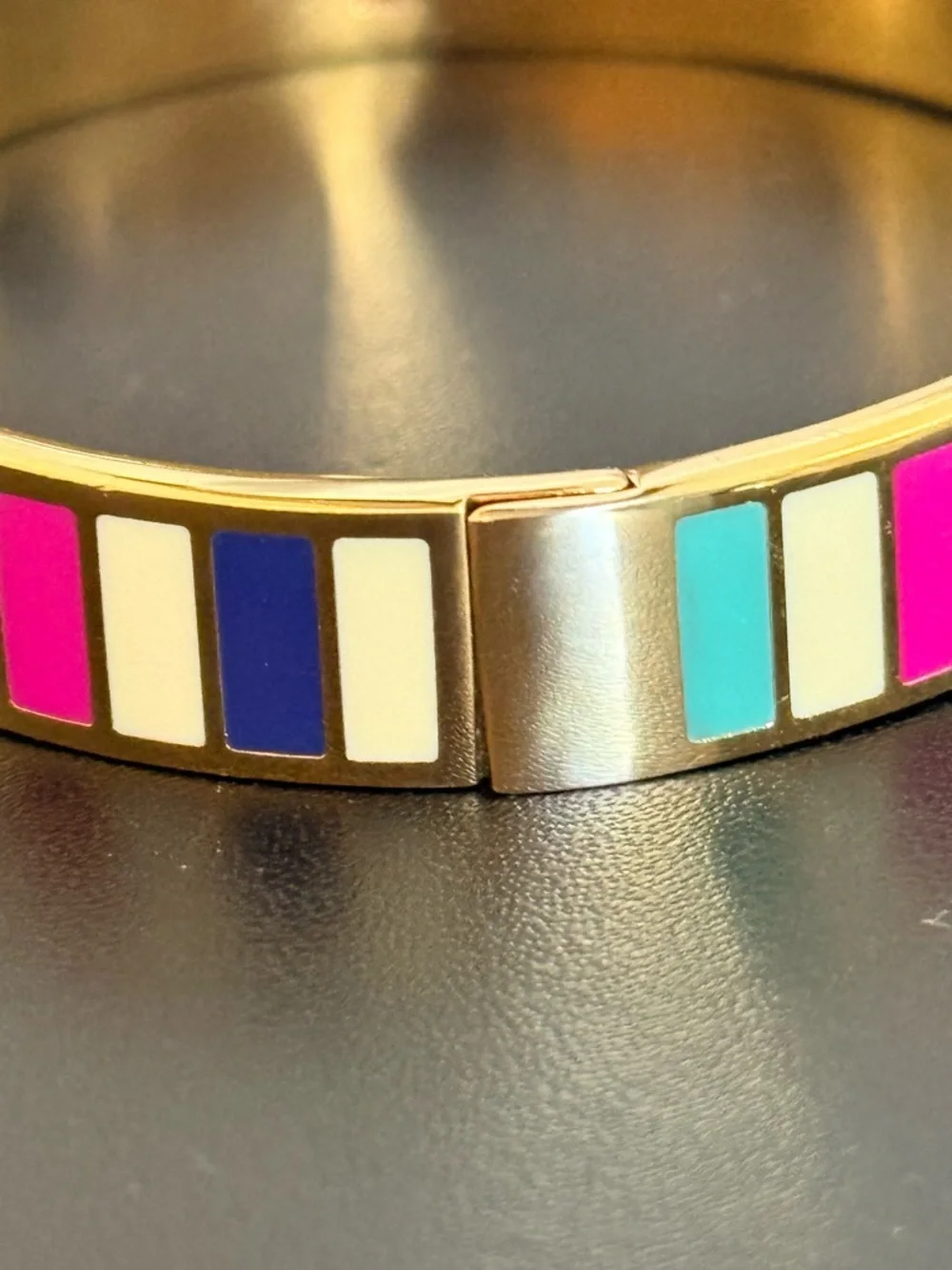 Kate Spade How Do You do Rainbow Stripe bangle bracelet - Picture 4 of 7